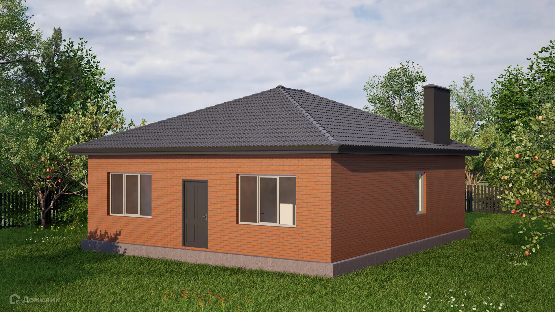 Проект дома «Проект - 47628» компании ИП Петрова В.В. из материала Кирпич площадью 101м² под ключ за 5029000₽ в Донецке | 1 этаж, 3 спальни, 2 санузла – Домклик
