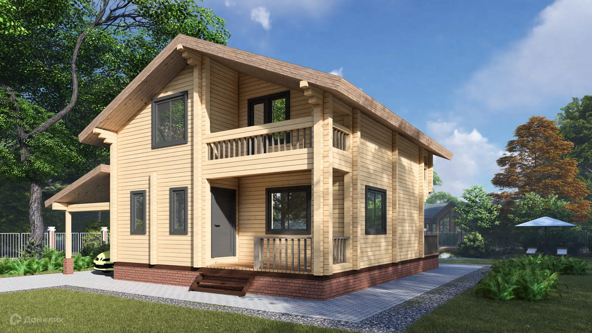 Проект дома «Керчь» компании Вертикаль строй из материала Профилированный брус площадью 105.2м² под ключ за 5990000₽ в Донецке | 2 этажа, 2 спальни, 2 санузла – Домклик