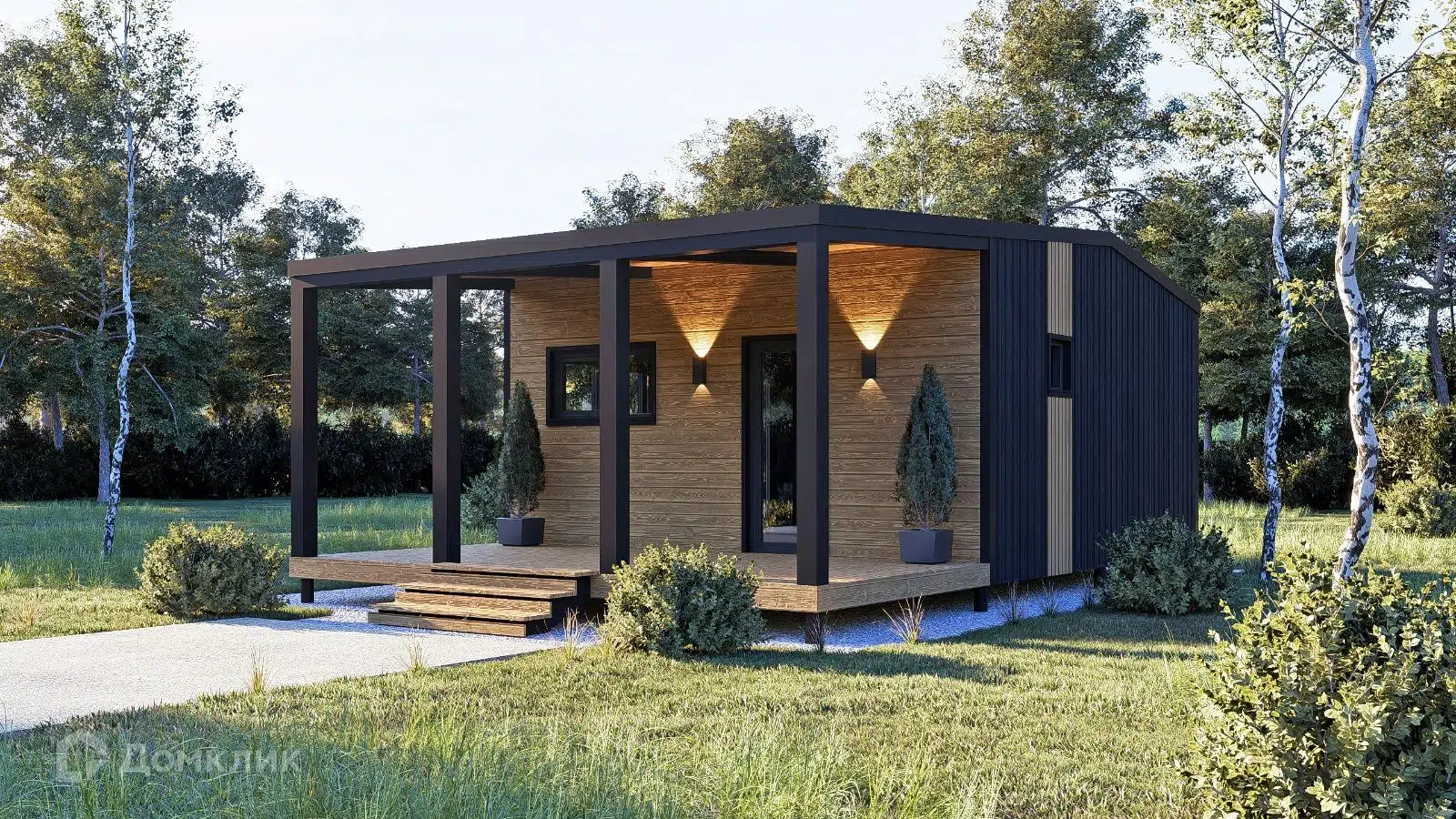 Проект дома «Таганай 6х6» компании Стройкаркас из материала Каркасный дом площадью 50м² под ключ за 2270000₽ в Донецке | 1 этаж, 1 спальня, 1 санузел – Домклик