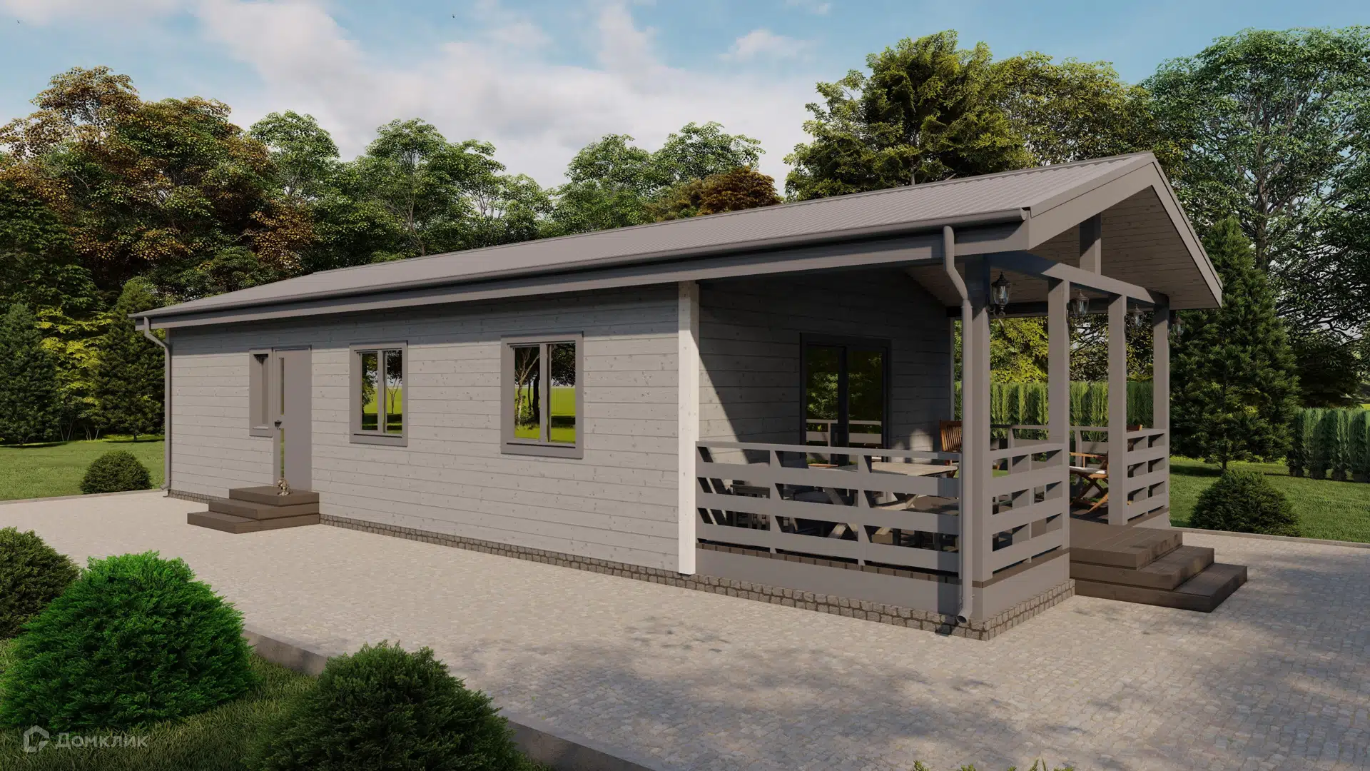 Проект дома «Южный М+» компании РКД из материала Каркасный дом площадью 90м² под ключ за 3047000₽ в Донецке | 1 этаж, 2 спальни, 1 санузел – Домклик