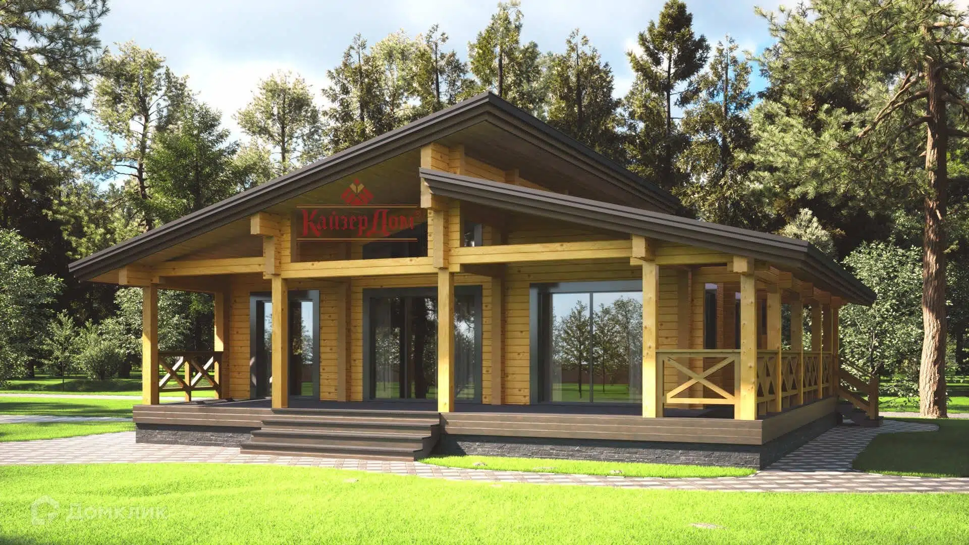 Проект дома «Лисий Хвост» компании КайзерДом из материала Профилированный брус площадью 127м² под ключ за 6618156₽ в Донецке | 1 этаж, 2 спальни, 1 санузел – Домклик