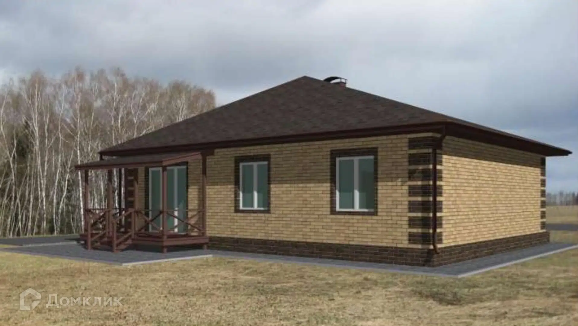 Проект дома «ND85119 Классик Sandstone» компании Nest Development из материала Газосиликатные блоки площадью 97.87м² под ключ за 7500000₽ в Донецке | 1 этаж, 3 спальни, 1 санузел – Домклик