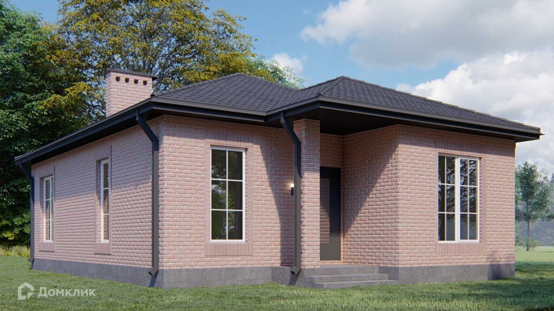 Проект дома «Д-11/2025» компании СК Дом-ЮГ из материала Кирпич площадью 73.06м² под ключ за 5460000₽ в Донецке | 1 этаж, 2 спальни, 2 санузла – Домклик