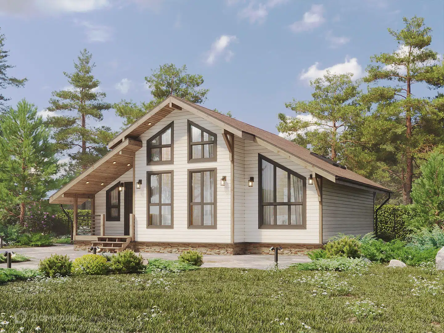 Проект дома «Дом-баня Традиция - 4 К-200 9,5х10,5 м» компании Теремъ из материала Каркасный дом площадью 85.9м² под ключ за 7056000₽ в Донецке | 1 этаж, 1 спальня, 1 санузел – Домклик