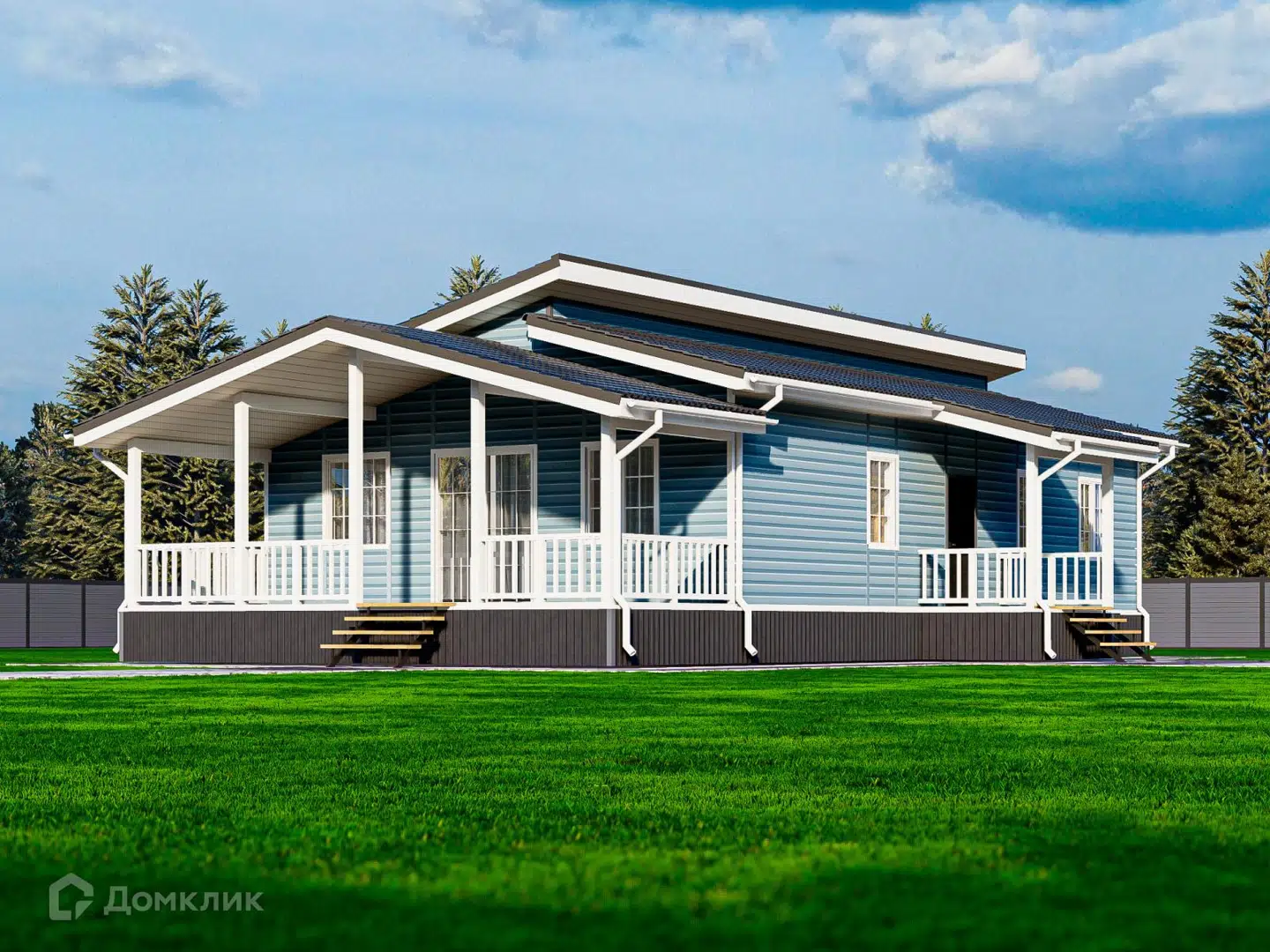 Проект дома «Проект "Лотос"» компании Альфа SIP · Дома из СИП панелей из материала SIP-панели площадью 124м² под ключ за 4359700₽ в Донецке | 1 этаж, 3 спальни, 1 санузел – Домклик