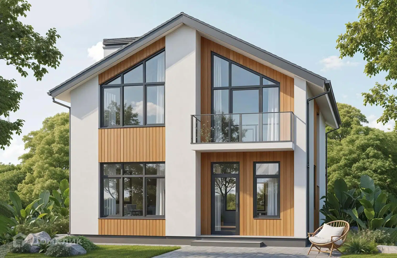 Проект дома «Проект №403» компании ООО«НОВАСТРОЙ» из материала Кирпич площадью 146м² под ключ за 6650000₽ в Донецке | 2 этажа, 3 спальни, 3 санузла – Домклик