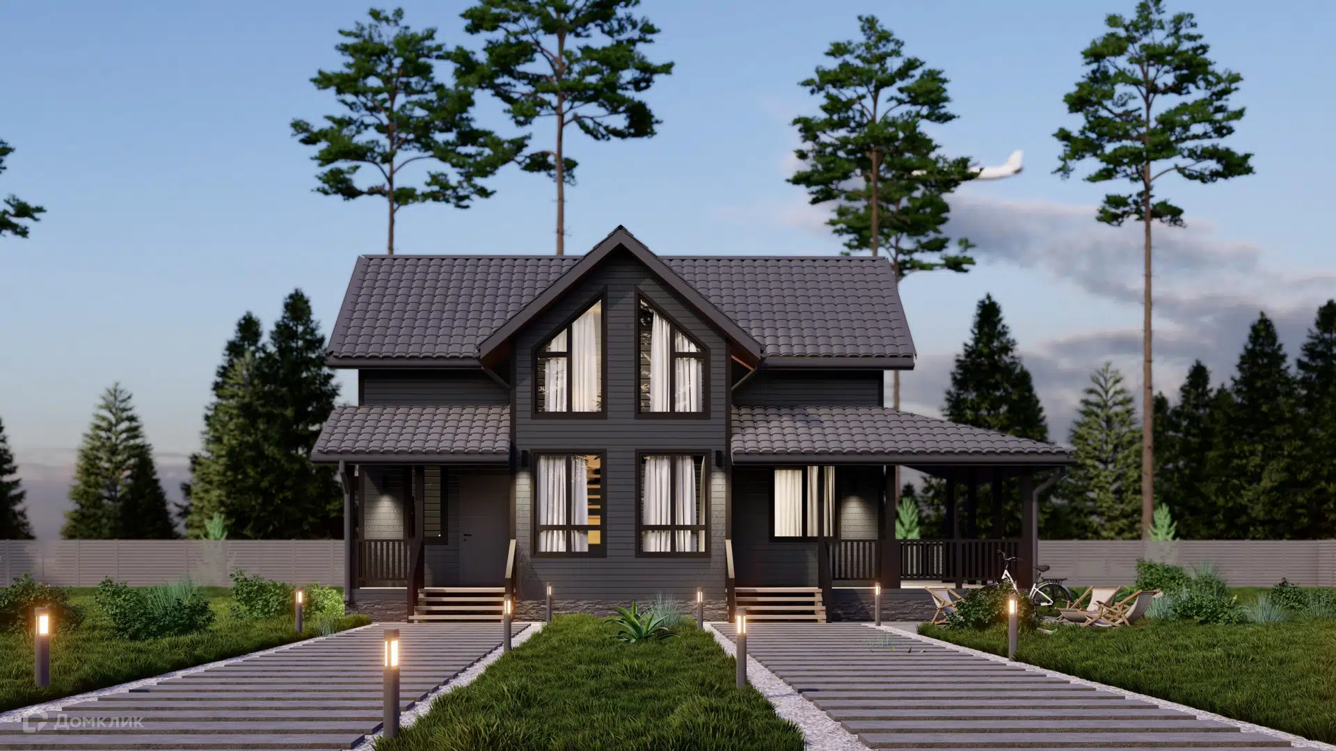 Проект дома «Лондон» компании Каркас Поволжья из материала Каркасный дом площадью 120м² под ключ за 4800000₽ в Донецке | 2 этажа, 4 спальни, 2 санузла – Домклик