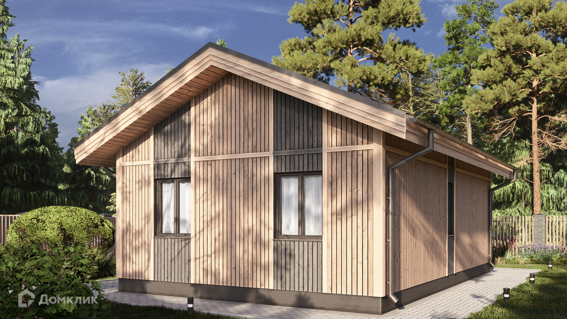 Проект дома «СВОЙ 105» компании СВОЙ из материала Каркасный дом площадью 47м² под ключ за 3717114₽ в Луганске | 1 этаж, 2 спальни, 1 санузел – Домклик