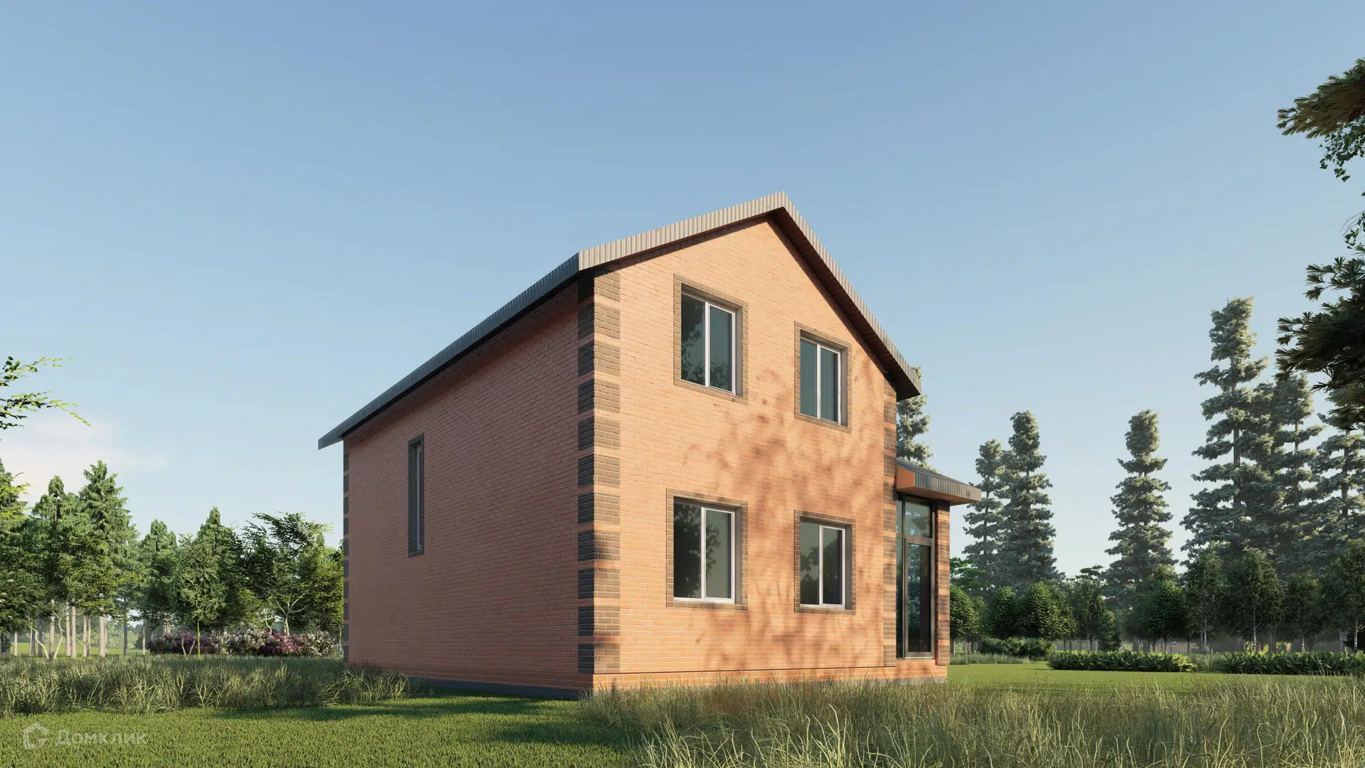 Проект дома «ДК-122-2М» компании «SKD DOM» из материала Газобетонные блоки площадью 122м² под ключ за 7950000₽ в Донецке | 2 этажа, 4 спальни, 2 санузла – Домклик