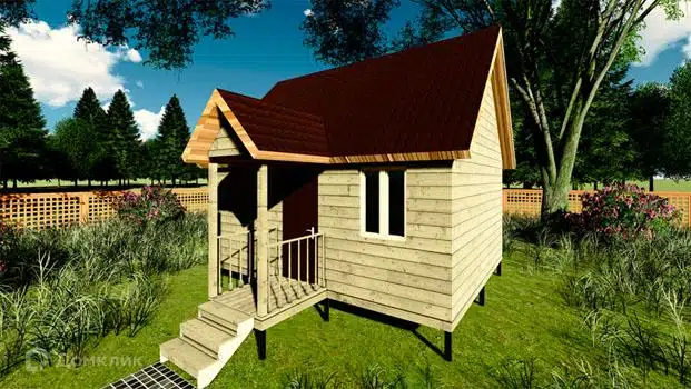 Проект дома «Проект №14» компании Земле-Строй из материала Брус естественной влажности площадью 30м² под ключ за 1300000₽ в Луганске | 2 этажа, 2 спальни, 1 санузел – Домклик