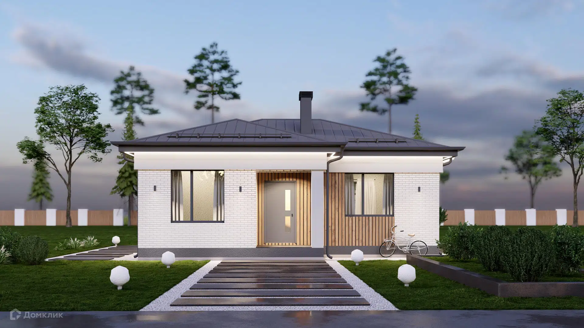 Проект дома «КП-65» компании Каркас Поволжья из материала Керамические блоки площадью 65м² под ключ за 5200000₽ в Донецке | 1 этаж, 2 спальни, 1 санузел – Домклик