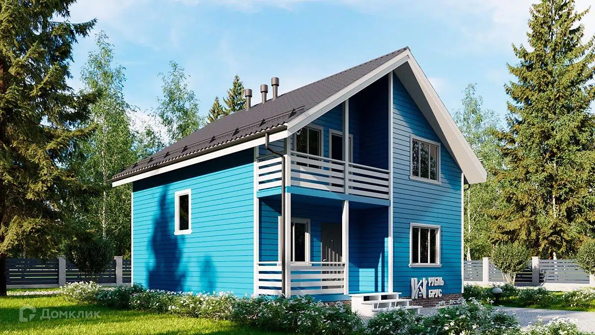 Проект дома «Каркасный дом «Подольск»» компании РубльБрус строительство деревянных домов и бань по России. из материала Каркасный дом площадью 130м² под ключ за 4346250₽ в Донецке | 2 этажа, 3 спальни, 1 санузел – Домклик
