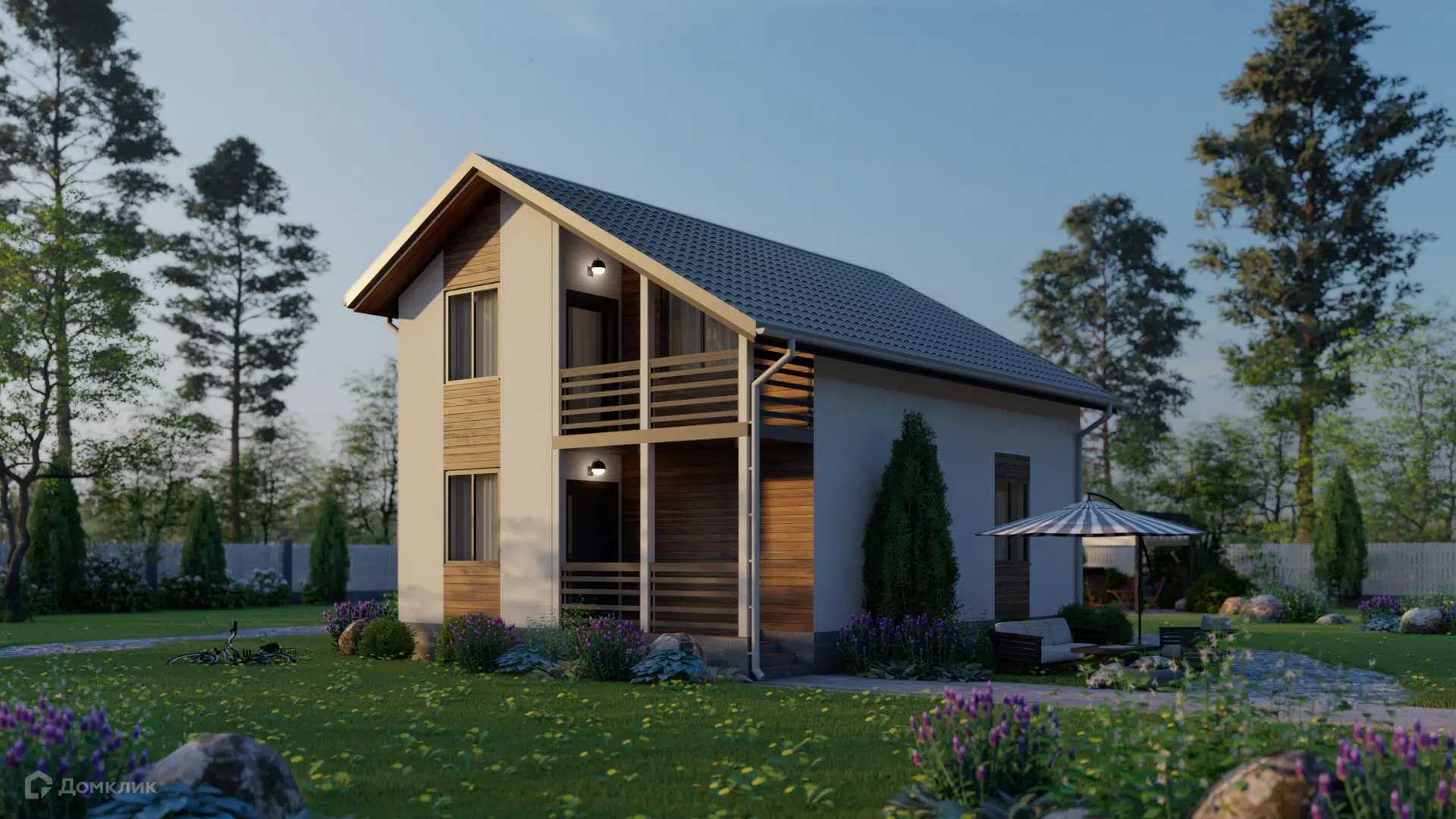 Проект дома «Запад» компании ООО «Перспектива» из материала SIP-панели площадью 144м² под ключ за 6400000₽ в Луганске | 2 этажа, 3 спальни, 2 санузла – Домклик