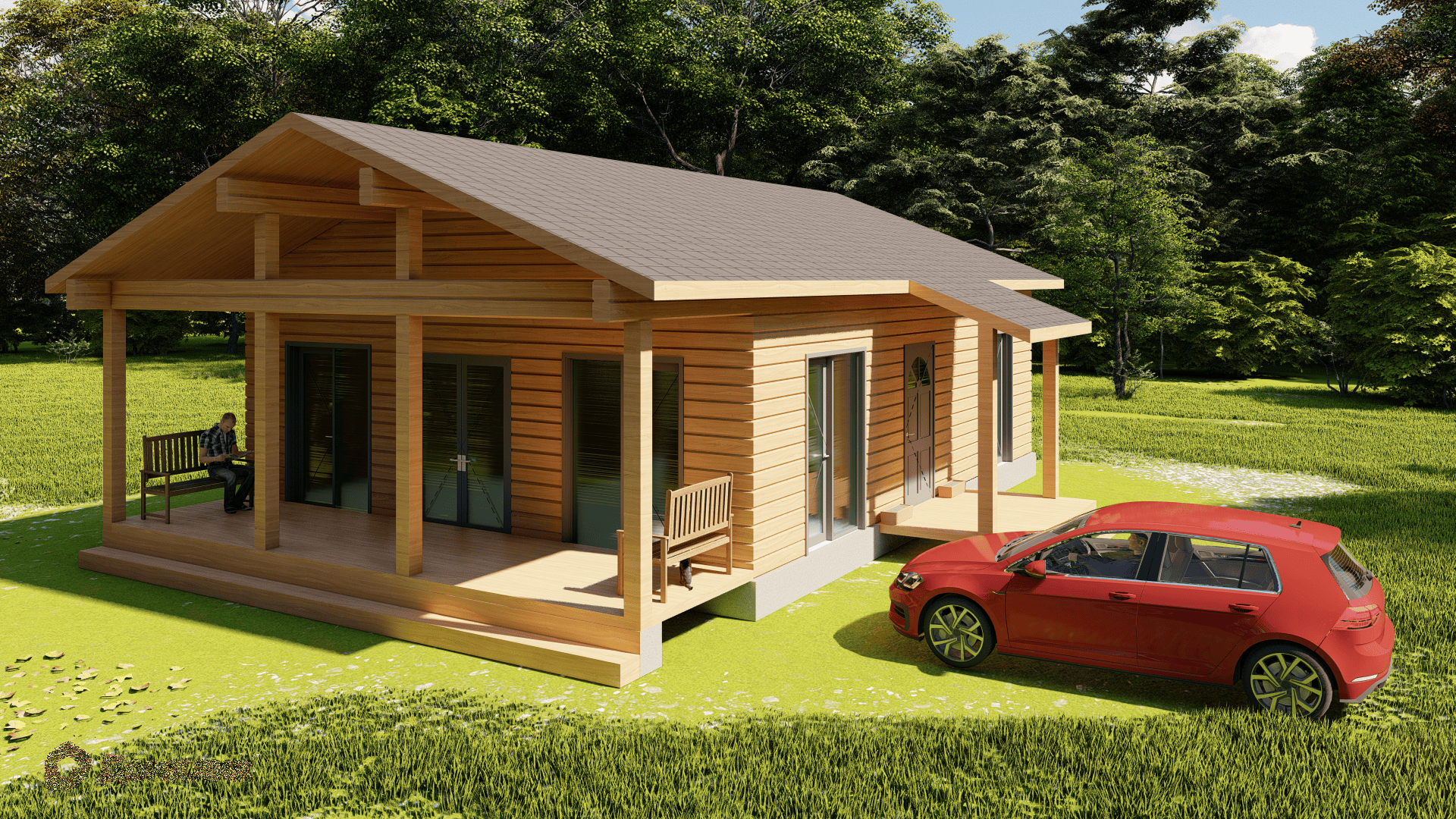 Проект дома «Гремячинск» компании ООО «БурИнвест» из материала Каркасный дом площадью 72м² под ключ за 4420000₽ в Донецке | 1 этаж, 3 спальни, 1 санузел – Домклик