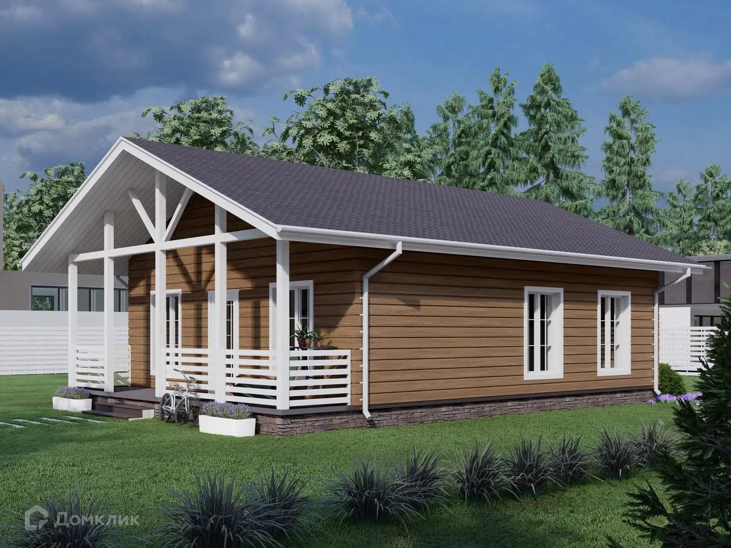 Проект дома «КД-71» компании СК «Честный Дом» из материала Каркасный дом площадью 81.1м² под ключ за 4990000₽ в Донецке | 1 этаж, 3 спальни, 1 санузел – Домклик