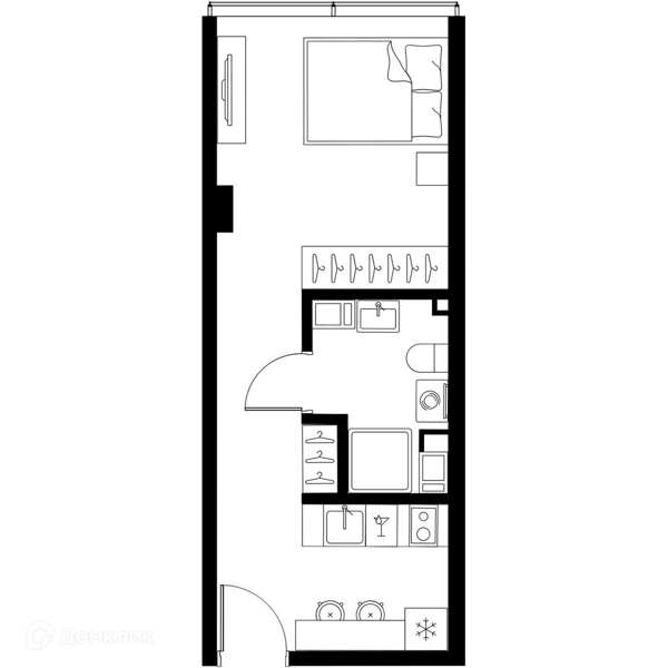 Планировка: Студия · 26,7 м²