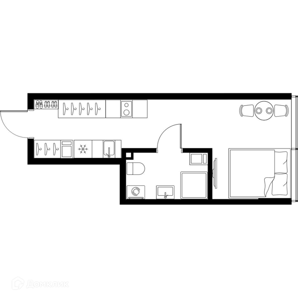 Планировка: Студия · 28,3 м²