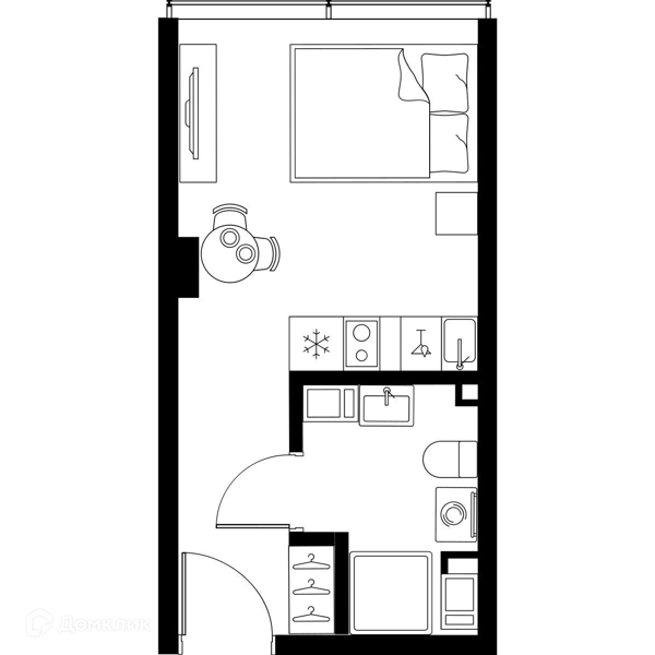 Планировка квартиры: Студия · 20 м²