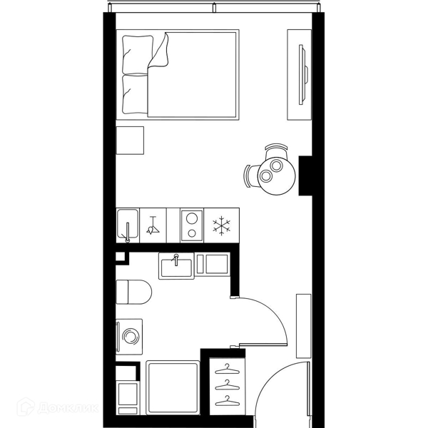 Планировка квартиры: Студия · 20 м²