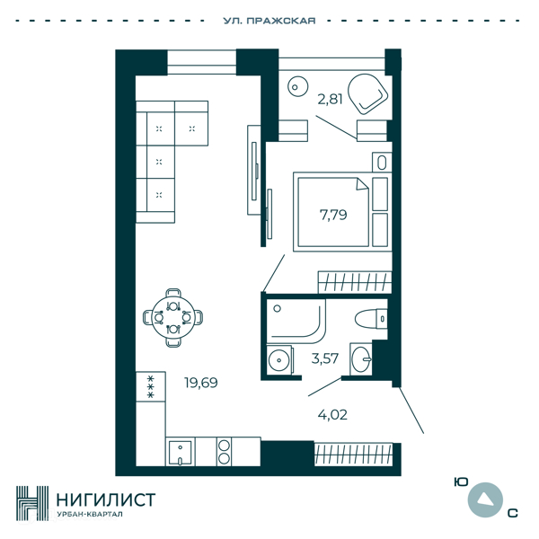 Планировка: 1 комната · 36,48 м²