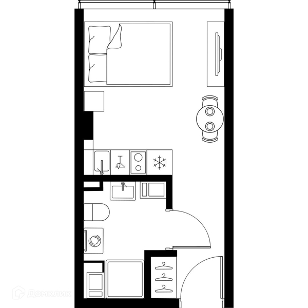 Планировка квартиры: Студия · 20 м²