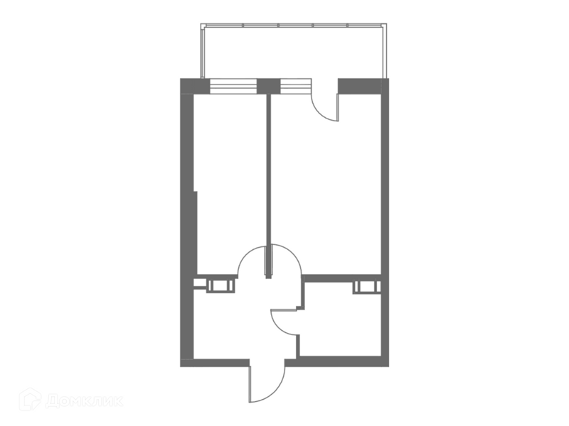 Планировка: 1 комната · 38,4 м²