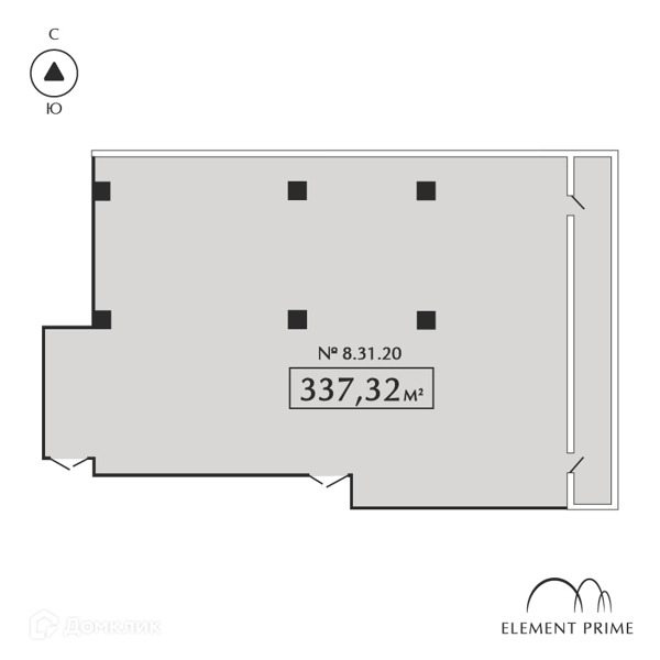 Планировка: Студия · 336,82 м²