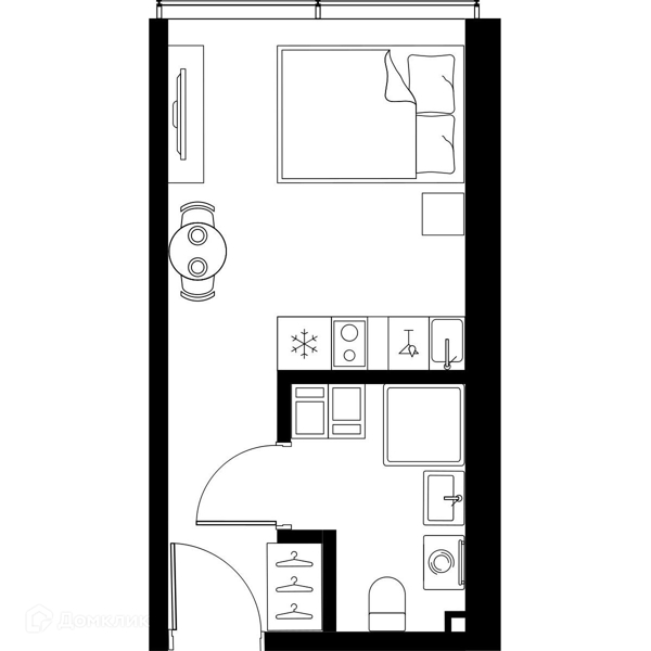 Планировка квартиры: Студия · 20,2 м²