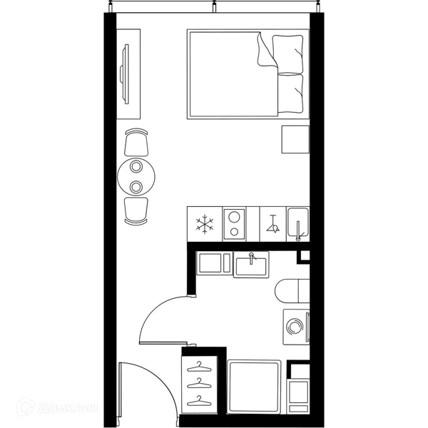 Планировка: Студия · 20,1 м²