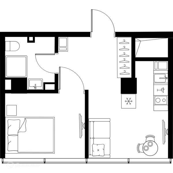 Планировка: 1 комната · 31,2 м²