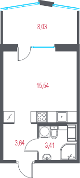 Планировка: Студия · 25 м²