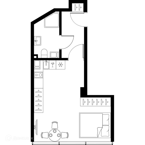 Планировка: Студия · 30,5 м²