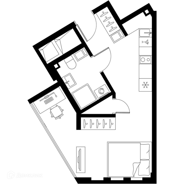 Планировка: Студия · 28,9 м²