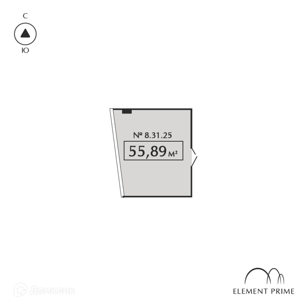 Планировка: Студия · 55,89 м²