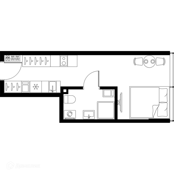 Планировка: Студия · 22,4 м²