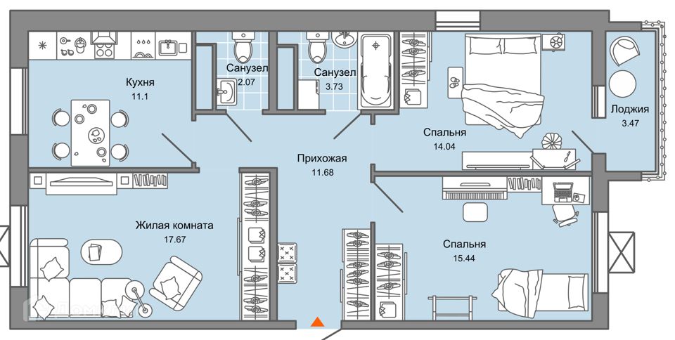 Ульяновская планировка 1 комнатная
