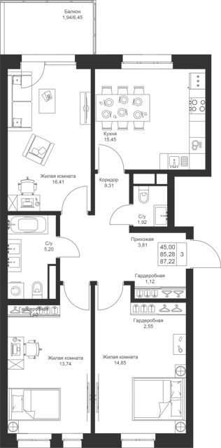 Купить Квартиру в 70 лет Победы (д. Обухово) - предложения о Продаже ...