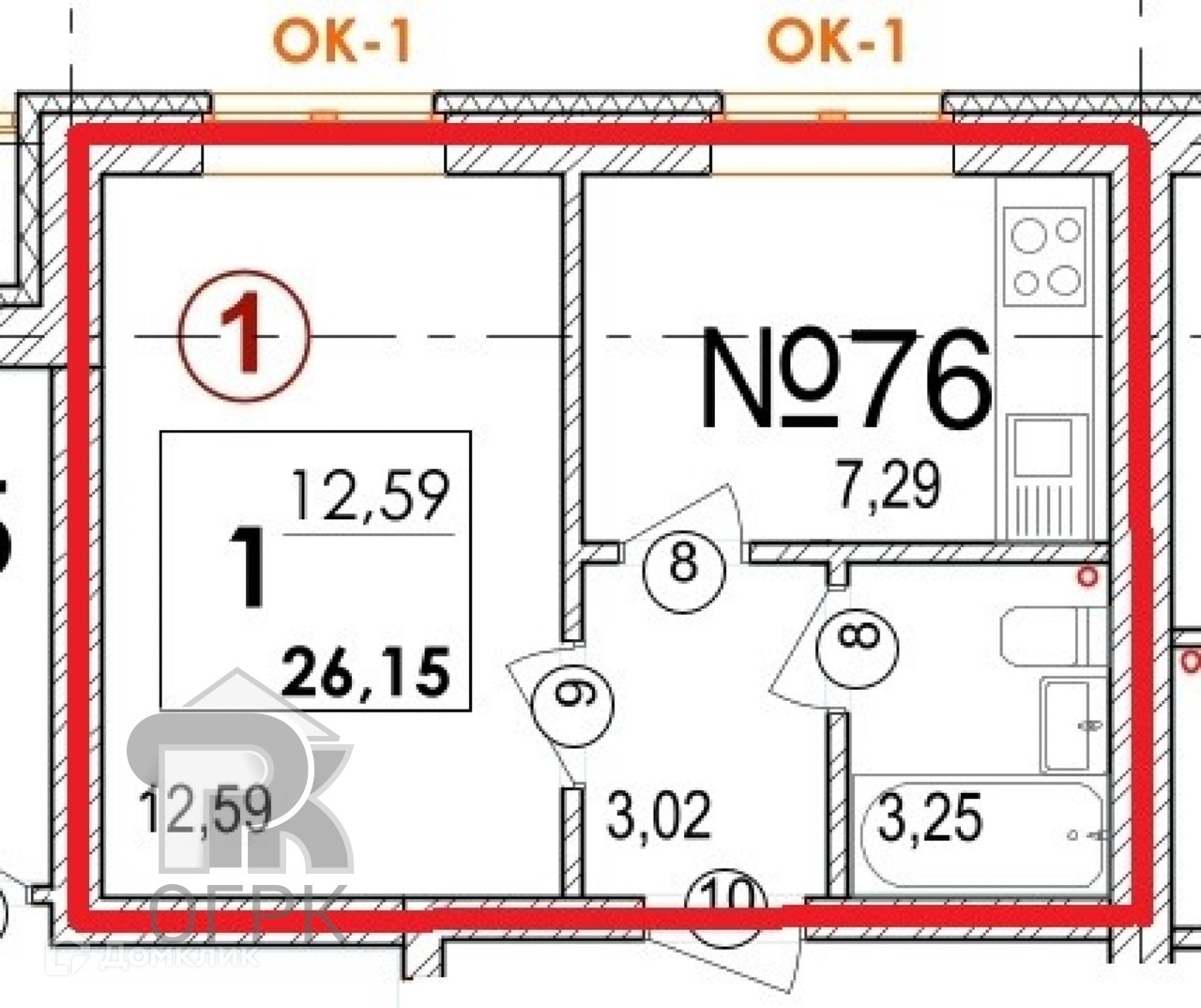 Купить 1-комнатную квартиру, 26.2 м² по адресу Республика Башкортостан ...