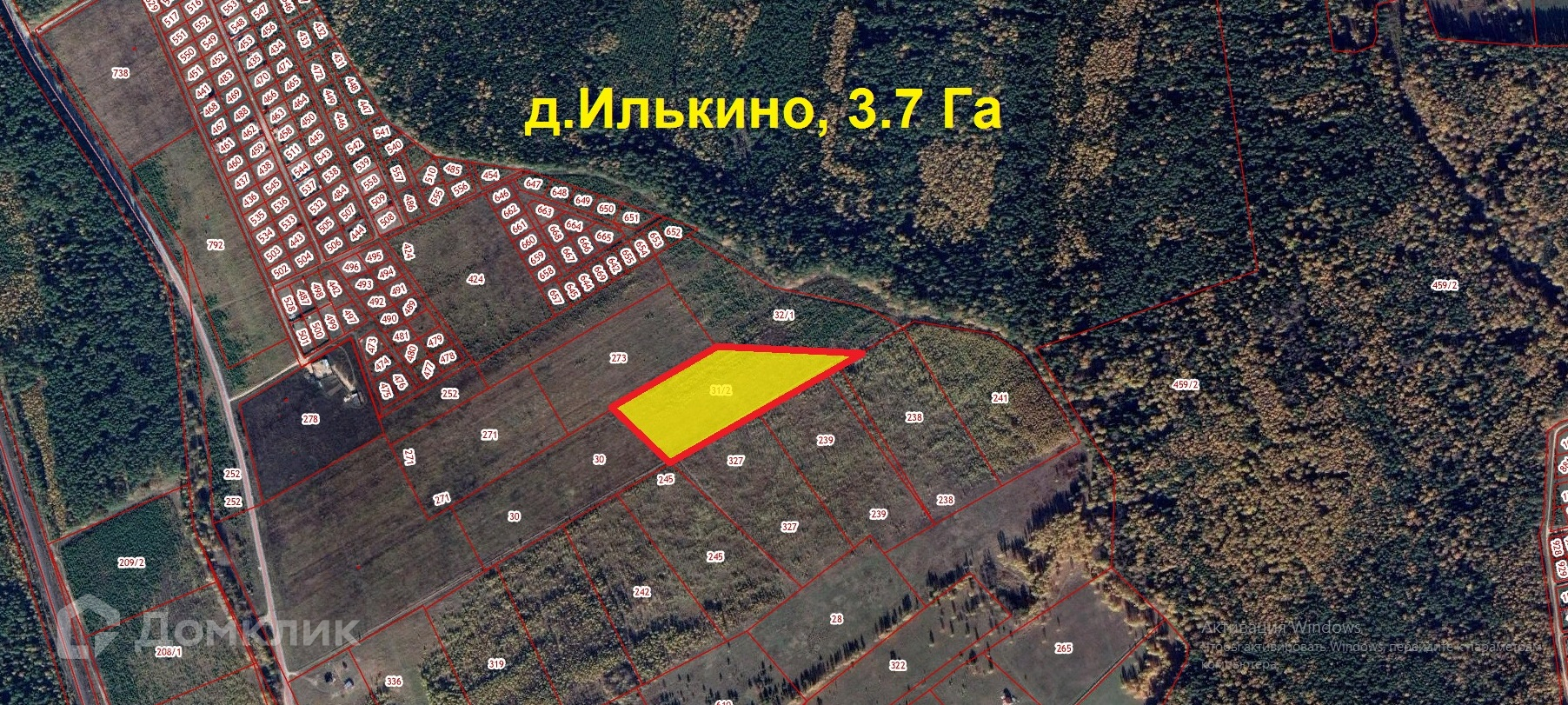 Купить участок, 370 сот. по адресу Владимирская область, Киржачский район,  муниципальное образование Горкинское, деревня Илькино за 600 000 руб. в  Домклик — поиск, проверка, безопасная сделка с жильем в офисе Сбербанка.