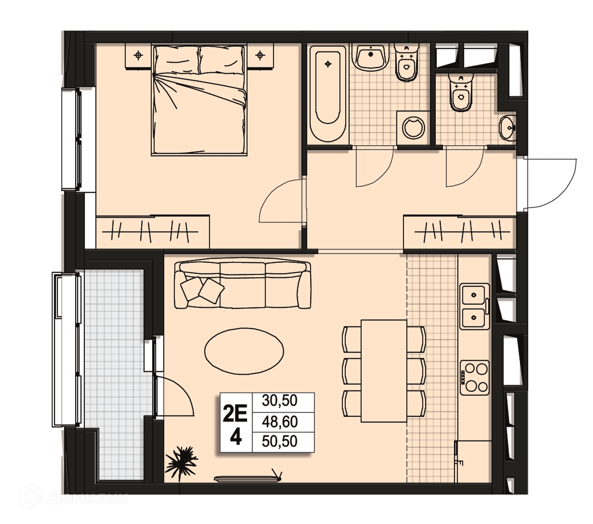 Купить 2-комнатную квартиру, 48.4 м² по адресу Московская область, Мытищи,  Новомытищинский проспект, 62к1, 4 этаж, метро Медведково за 11 144 744 руб.  в Домклик — поиск, проверка, безопасная сделка с жильем в офисе Сбербанка.