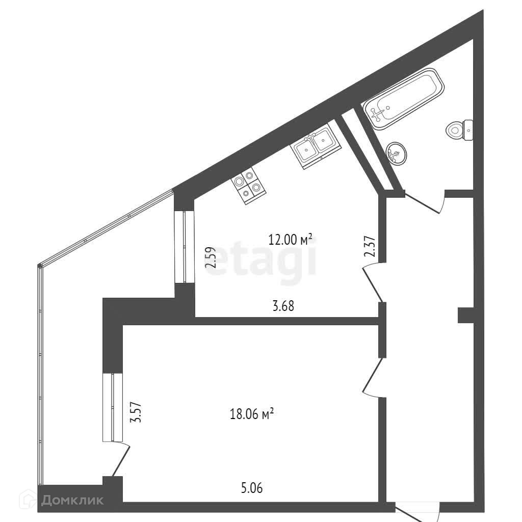 Купить 1-комнатную квартиру, 45.7 м² по адресу Ханты-Мансийский автономный  округ, Нижневартовск, улица Ленина, 48, 12 этаж за 5 050 000 руб. в Домклик  — поиск, проверка, безопасная сделка с жильем в офисе Сбербанка.