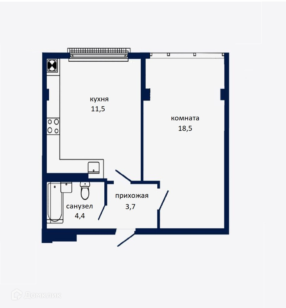 Купить 1-комнатную квартиру, 38.1 м² по адресу Республика Крым,  Симферопольский район, село Мирное, Щедрая улица, 2, 4 этаж за 5 335 000  руб. в Домклик — поиск, проверка, безопасная сделка с жильем в офисе  Сбербанка.