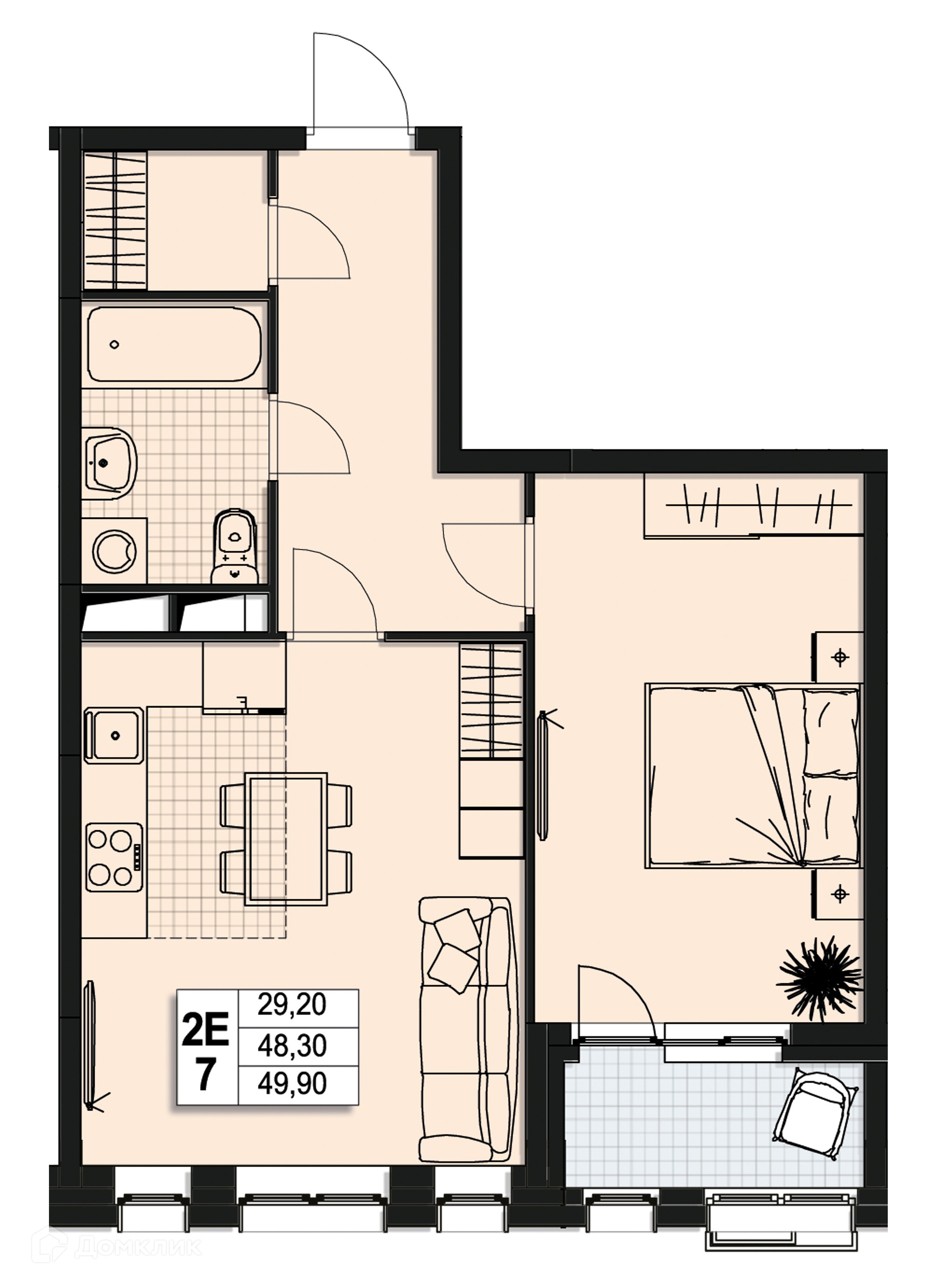 Купить 2-комнатную квартиру, 48 м² по адресу Московская область, Мытищи,  Новомытищинский проспект, 62к1, 9 этаж, метро Медведково за 11 267 618 руб.  в Домклик — поиск, проверка, безопасная сделка с жильем в офисе Сбербанка.