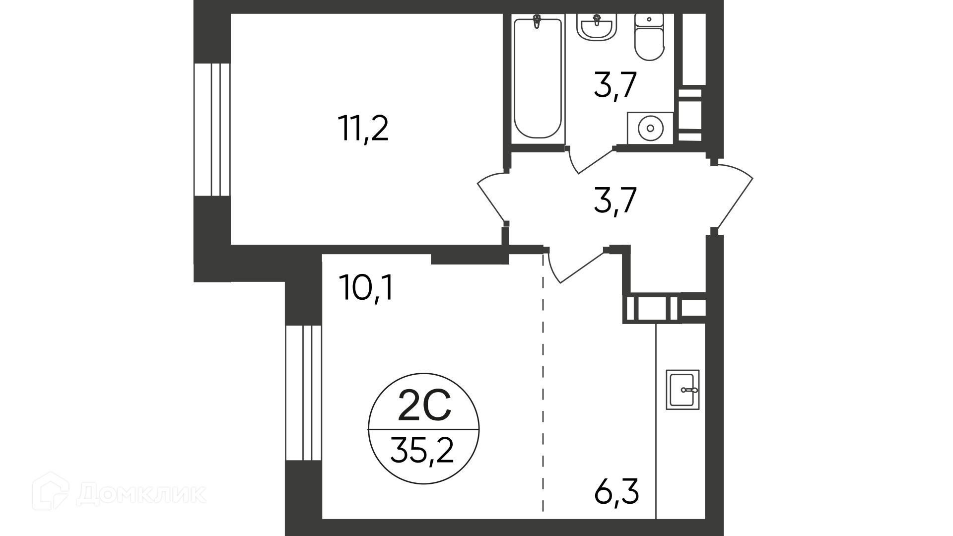 Купить 2-комнатную квартиру, 35 м² по адресу Московская область, Люберцы,  микрорайон Зенино ЖК Самолёт, Озёрная улица, 2, 11 этаж, метро Некрасовка  за 8 011 483 руб. в Домклик — поиск, проверка, безопасная сделка с жильем в  офисе Сбербанка.