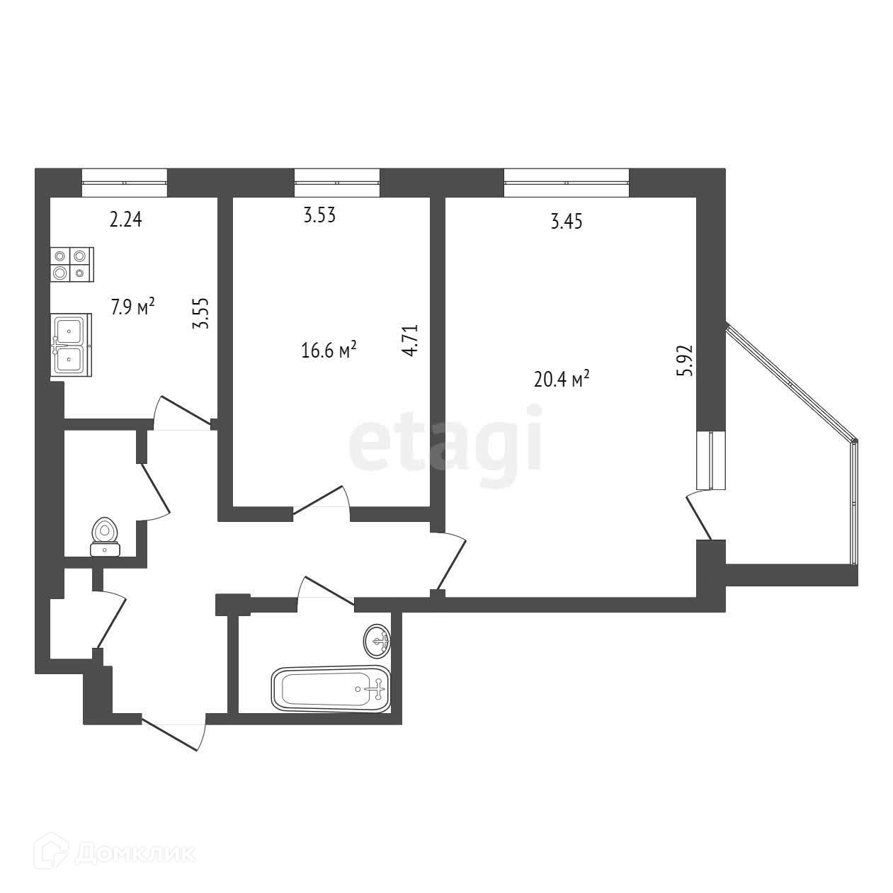 Купить 2-комнатную квартиру, 53.4 м² по адресу Ханты-Мансийский автономный  округ, Нефтеюганский район, посёлок городского типа Пойковский, 7-й  микрорайон, 6Б, 9 этаж за 4 100 000 руб. в Домклик — поиск, проверка,  безопасная