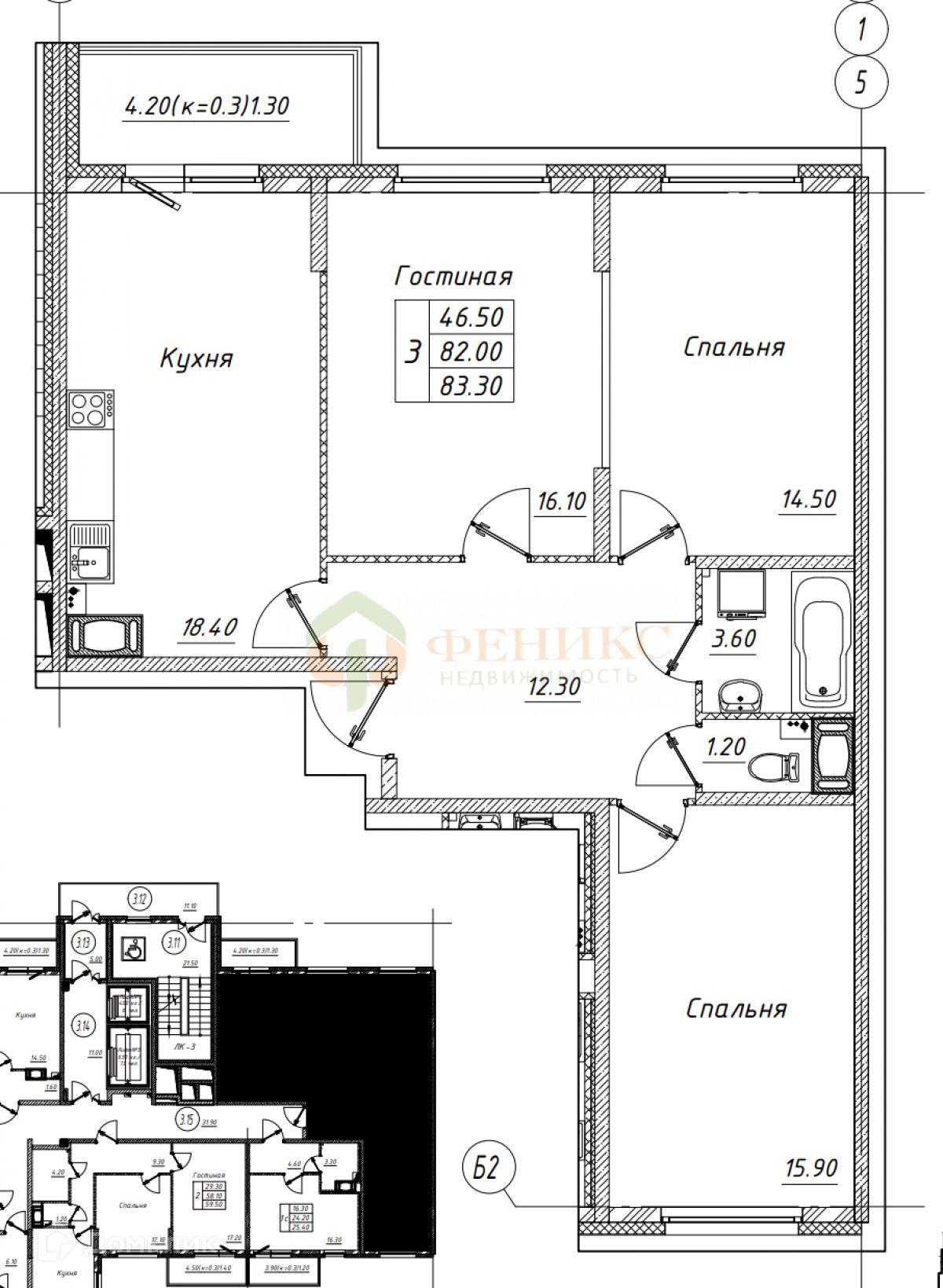 Купить 3-комнатную квартиру, 84 м² по адресу Санкт-Петербург ...