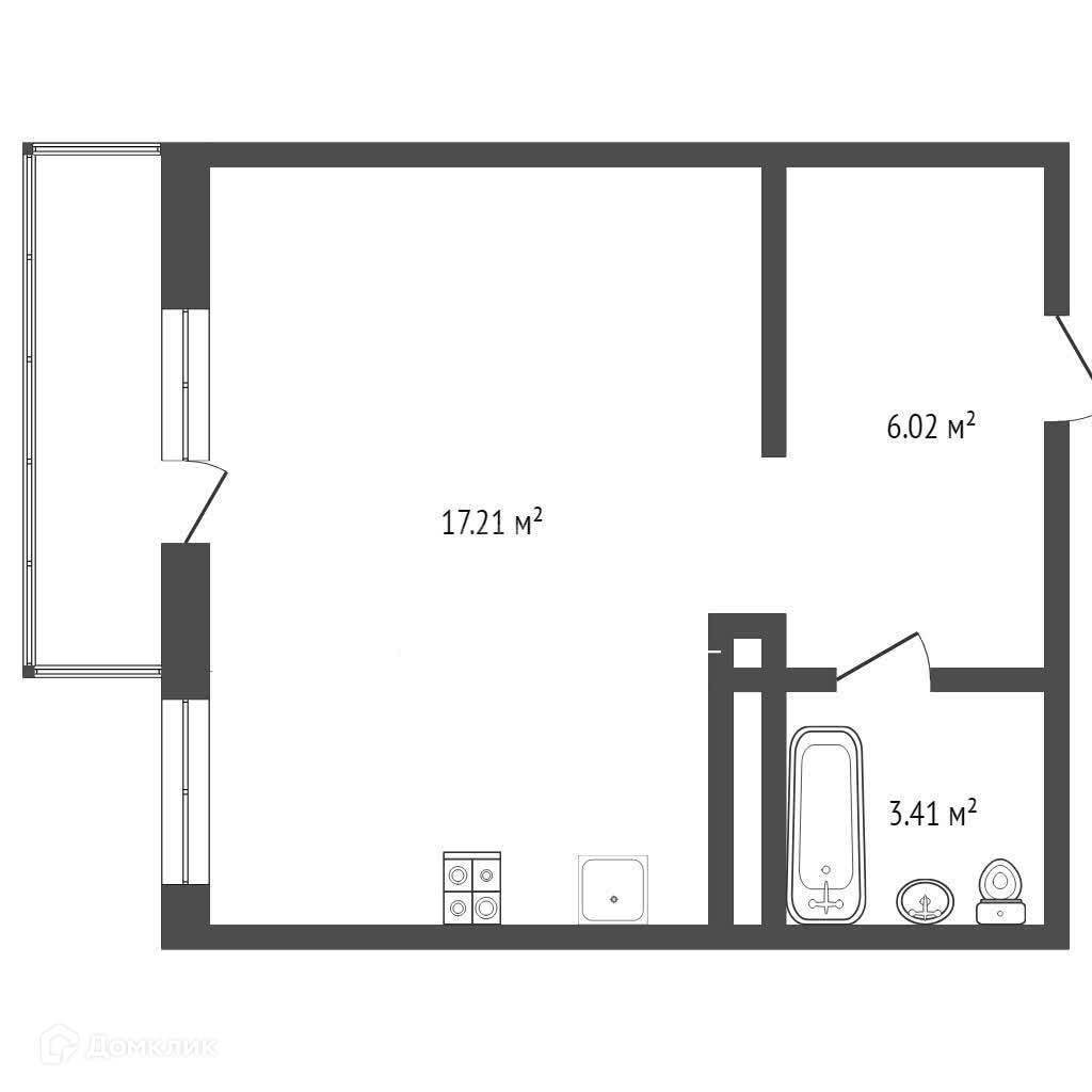 Купить студию, 26.6 м² по адресу Краснодар, Конгрессная улица, 23, 6 этаж  за 3 450 000 руб. в Домклик — поиск, проверка, безопасная сделка с жильем в  офисе Сбербанка.