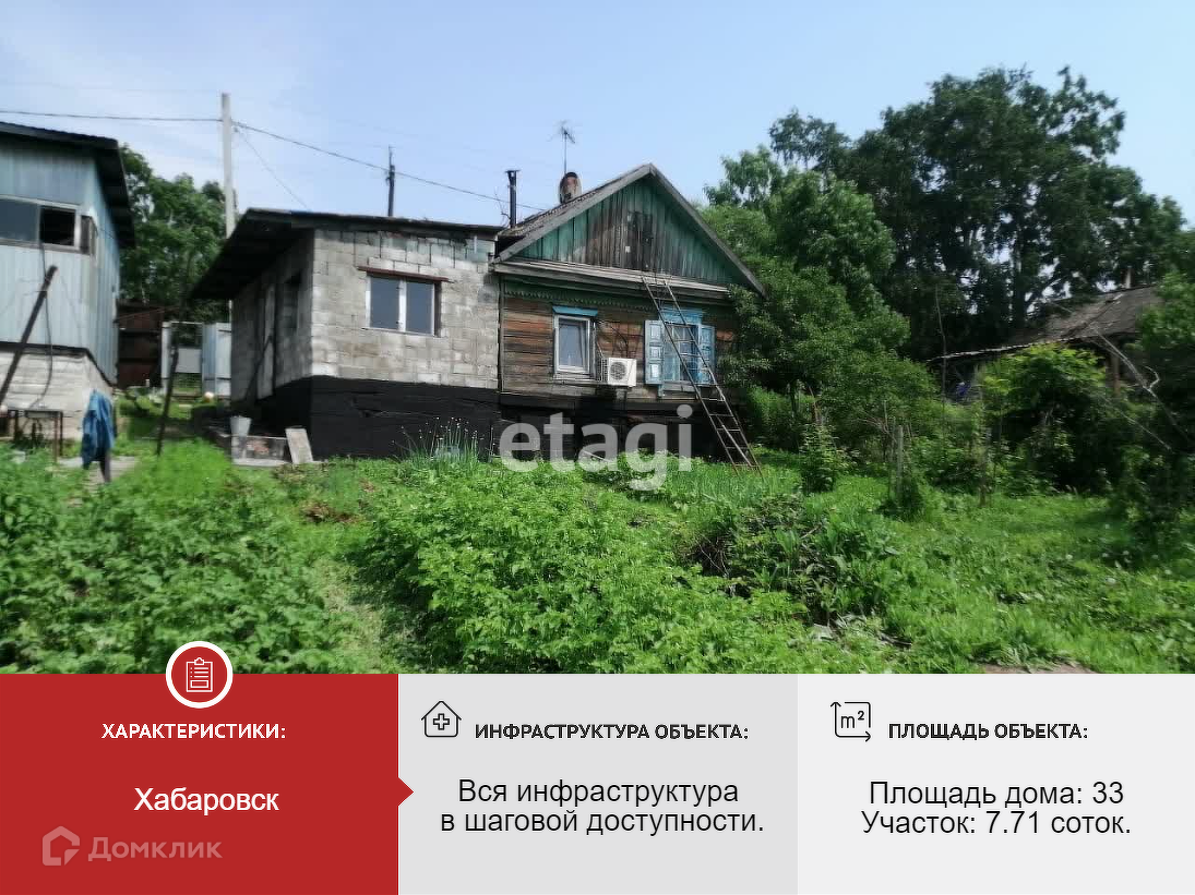 Купить дом, 33 м² по адресу Хабаровск, Дистанционный переулок, 7 за 3 ...