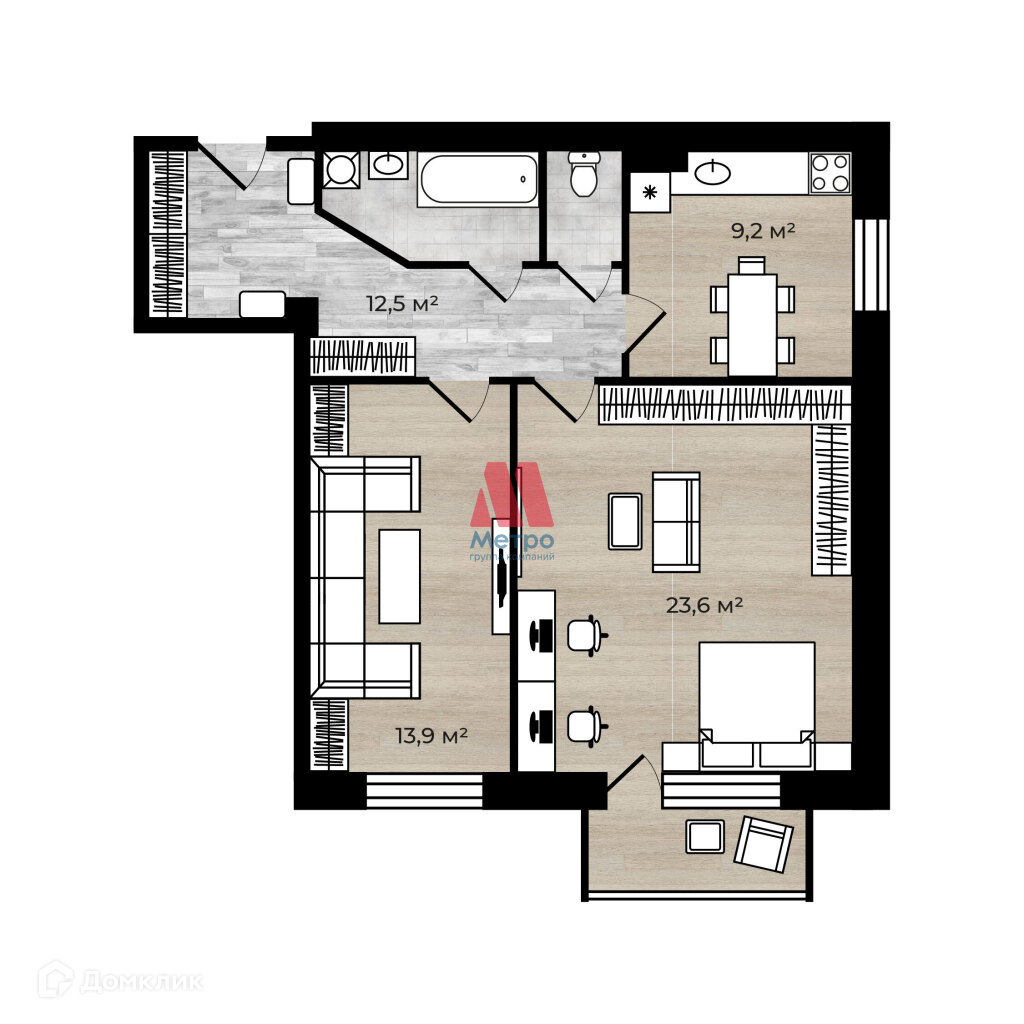 Купить 2-комнатную квартиру, 64.7 м² по адресу Ярославская область, Тутаев,  Парковый проезд, 1, 2 этаж за 3 558 500 руб. в Домклик — поиск, проверка,  безопасная сделка с жильем в офисе Сбербанка.