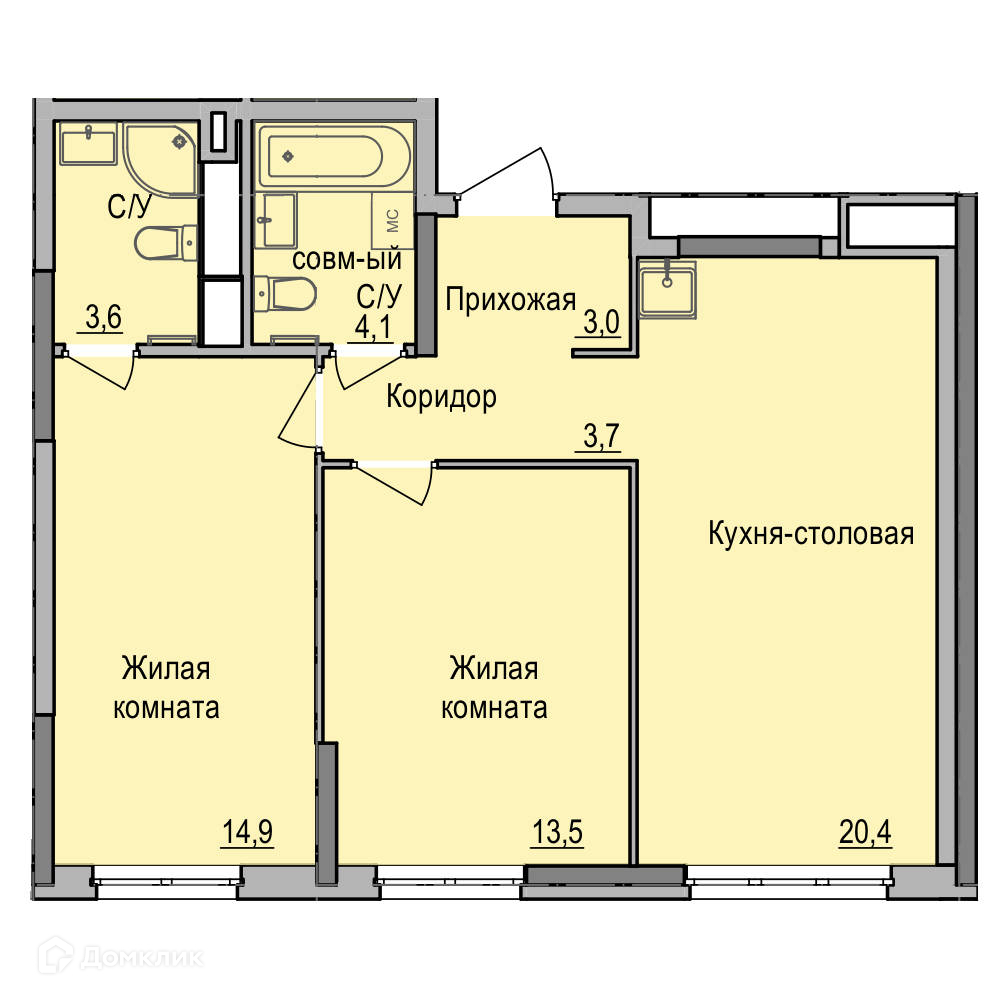 Купить 2-комнатную квартиру, 63.2 м² по адресу Удмуртская Республика,  Ижевск, Цветочная улица, 10, 1 этаж за 5 300 000 руб. в Домклик — поиск,  проверка, безопасная сделка с жильем в офисе Сбербанка.